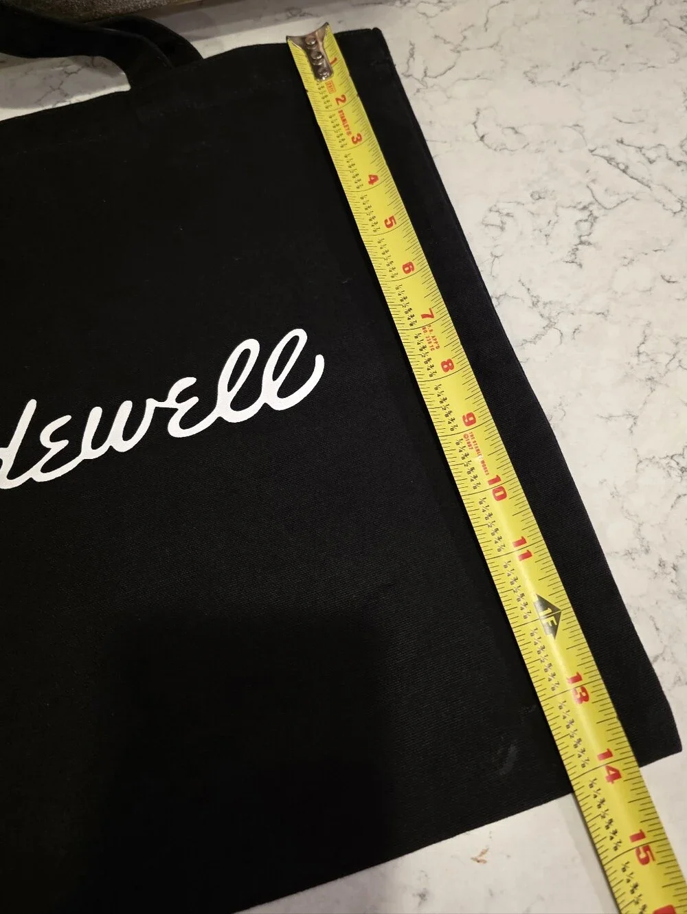 Madewell Black Tote with White Script Logo Bien Fait 15